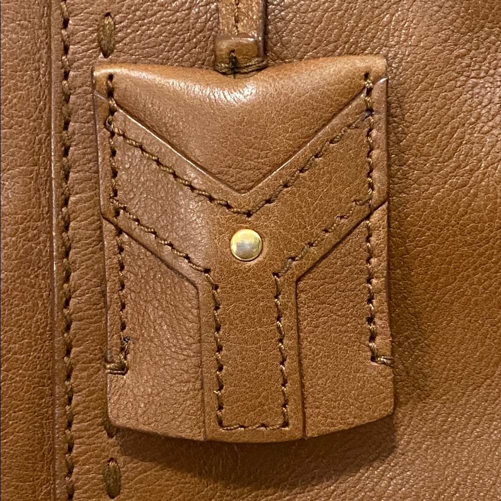 YSL Yves Saint Laurent Rive Gauche Tan Leather XL Muse Handbag - Picture 8 of 16